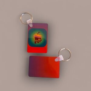 Seaglass Coaztal Lemonades Graphic LOGO Keychain with Dripping Logo Red Green